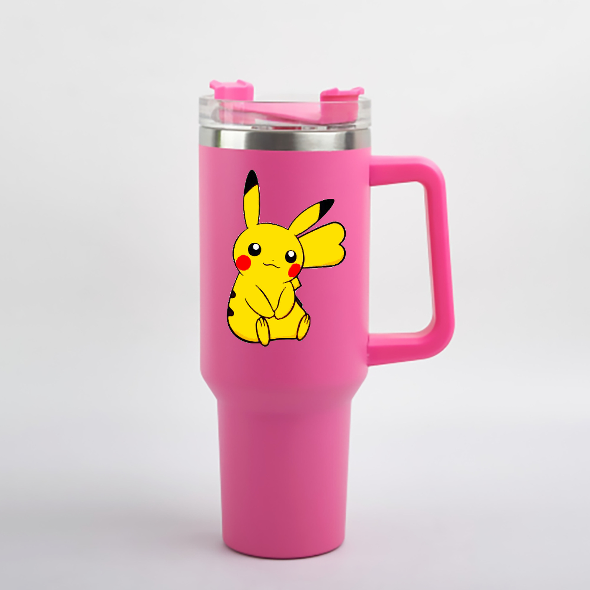 （画像用） ポケットモンスター Pokémon 1200mL車用タンブラー - クリスタルステッカー（プラスチックストロー付き）